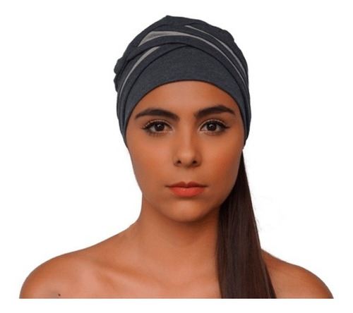 Turbante Cruzado Gris Oscuro