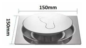 Ralo Grelha Inox+suporte 15x15 Cm Quadrado Fechamento Click