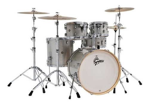 Batería Gretsch Silver Sparkle Catalina Maple 5 Piezas