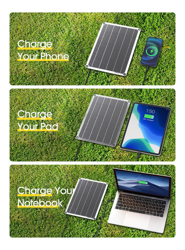 Ventilador Solar Recargable De 10400 Mah Con Panel Y Lintern
