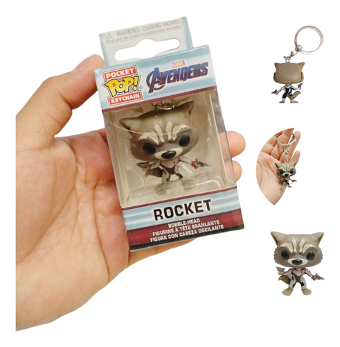 Llavero Funko Pocket Pop Rocket De Avengers Con Caja