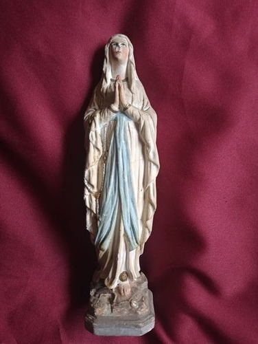 Antigua Virgen De Lourdes Religioso Frances Q1