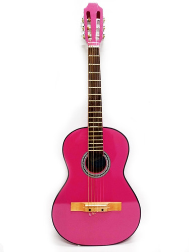 Imagen 1 de 7 de Guitarra Criolla Clásica De Estudio Tamaño Niño 1/2 Rosa