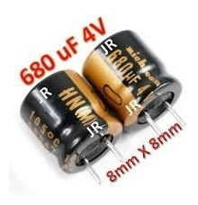 2 X Condensador Capacitor Filtro 680uf 4v 105ºc 8mm