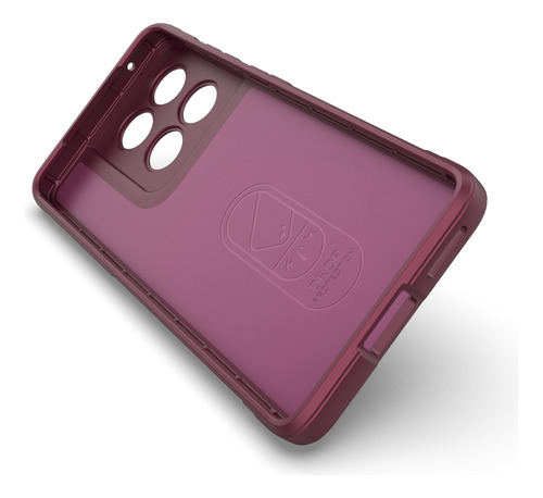 Funda Para Moto Edge 60 Fusion Case Uso Rudo Soft Silicone Rojo Vino Non-slip