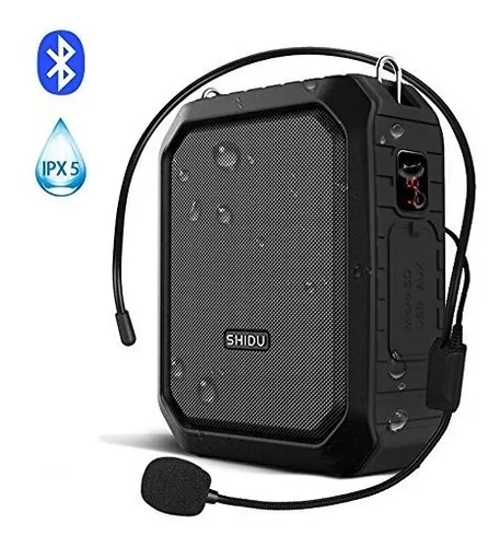 Amplificador de voz inalámbrico, micrófono Bluetooth para profesor, 18 W,  impermeable, portátil, amplificador de voz recargable, micrófono personal