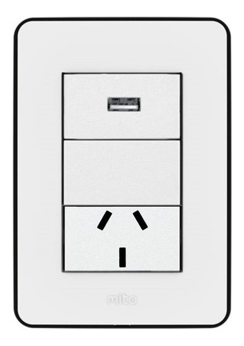 Llave De Luz Jeluz Verona Mito Modulo Usb Simple Toma Armada