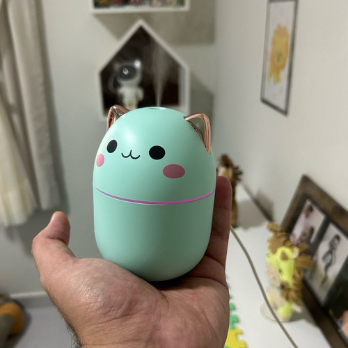 Umidificador De Ar Infantil Do Gatinho Mini Difudor De Ar Cor Branco