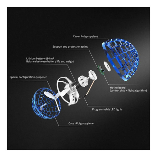 Volador Bola Spinner Con Luz Led Control De Mano De Regalo