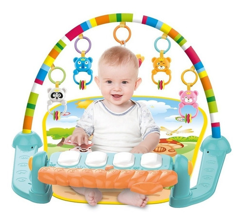 Imagen 3 de 10 de Gimnasio Piano Manta Con Sonajeros Para Bebe