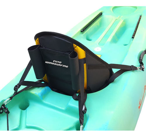 Asiento Kayak Semirigido + 2 Posacañas Y Bolsillo Pesca Univ