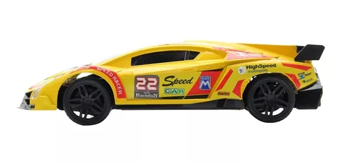 Carrinho Sport Car Carro Amarelo Corrida Controle Remoto - Chic