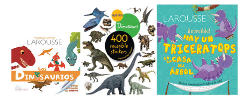 Paquet 400 Stickers Dinosaurios Triceratops Minienciclopedia