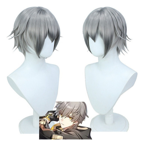 Honkai Star Rail Trailblazer Cosplay Peluca Corto Pelo 30cm