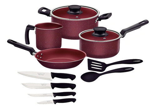 Batería De Cocina Formia Rojo Tramontina 12 Piezas