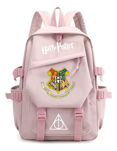 Mochila Escolar Con Estampado De Harry Potter Color Lavanda