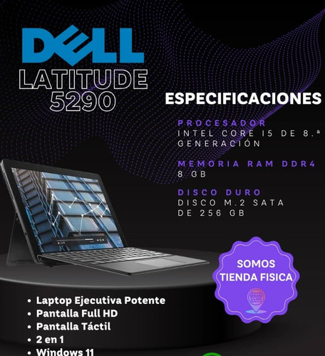 Dell Latitude 5290 8th Gen Tablet Pc Intel I5 256 Ssd M.2