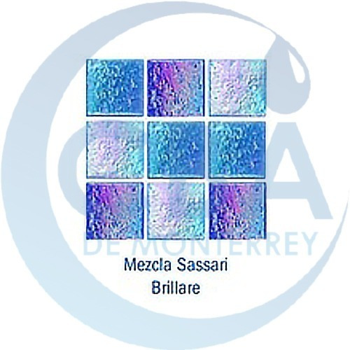 Mosaico Veneciano Mezcla De Azules Tornasol De 2x2cm Vetrove