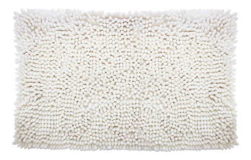 Tapete De Baño Shaggy Coral 50x80 Cm ! Color Blanco