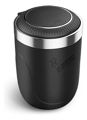 Cenicero Portátil De Acero Inoxidable Con Tapa Y Luz Led Azu