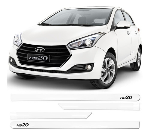 Jogo Friso Lateral Hyundai Novo Hb20 2016/... Branco Polar