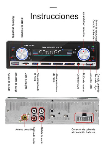 Imagen 3 de 6 de Autoestéreos Reproductor Estéreo Para Auto Mp3+controlremoto