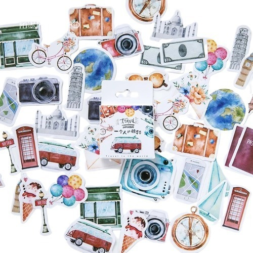 45 Stickers De Viaje Calcomanias Scrapbook Bullet Journal 