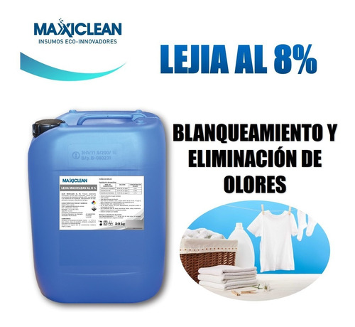 Bidon De 20 Kg - Lejia Maxiclean Al 8%