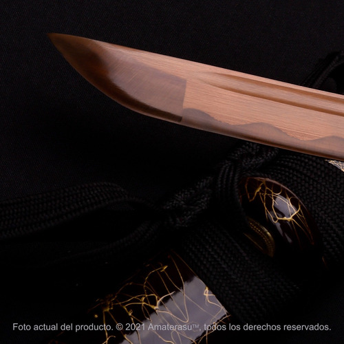 Imagen 8 de 10 de Espada Samurai Katana Kensei Kogane Acero Dorado Full Tang