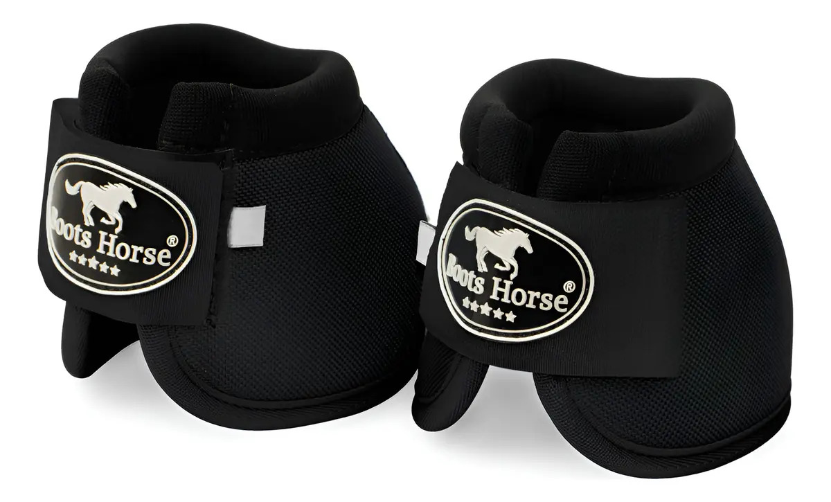 Cloche Preto Boots Horse Tamanho M Nylon Neoprene Proteção Cavalo