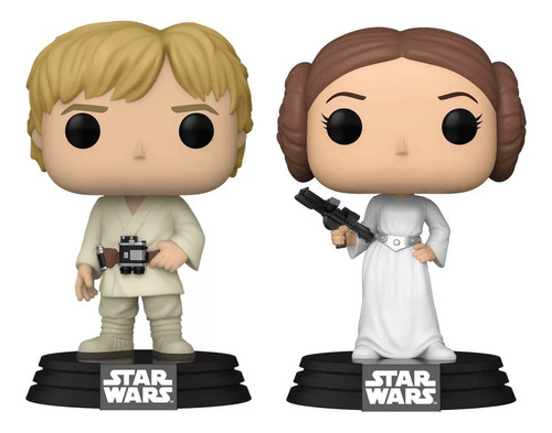 2 Funko Pop Star Wars Luke Skywalker 594 + Princesa Leia 595