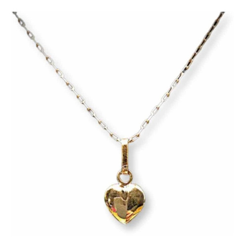 Cadena Limada Oro 18k + Colgante Corazon Inflado Oro 18k