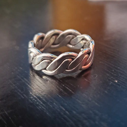 Banda trenzas 925 plata anillo Anillo de banda trenza ajustable keltenschmuck