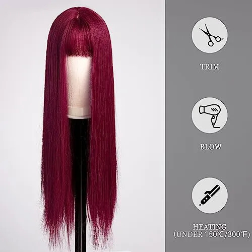 O Peluca Larga Y Recta Haircube Roja