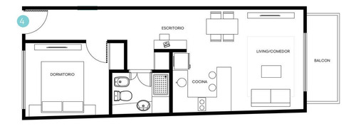 Departamento Venta 2 Ambientes Balcon Estrenar Barrio Norte