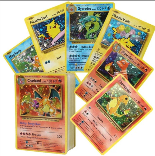 Mazo 54 Cartas Pokemon Brillantes 1996 Retro