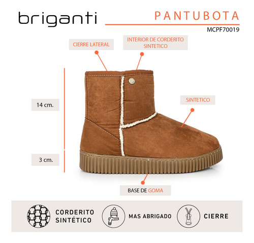 Pantubota Mujer Pantufla Botita Zapato Liso Premium Briganti