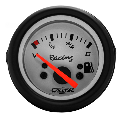 Relógio Manometro 52mm Indicador Combustivel Branco Willtec
