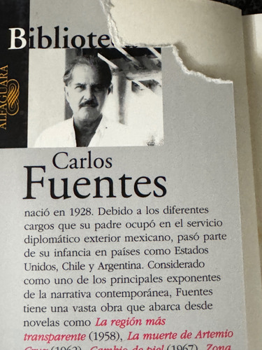 La Frontera De Cristal, Carlos Fuentes, Alfaguara, W,-1 (Usado)
