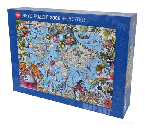 Heye Puzzle Mapa Quirty World 2000 P + Poster