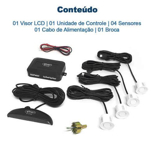 Retrovisor Com Tela + Câmera + Sensor Ré Branco Fox 2009