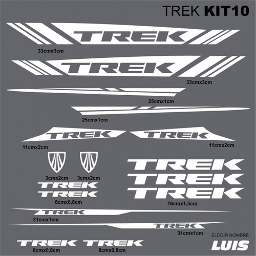 Trek Kit10 Sticker Calcomania Para Cuadro De Bicicleta Bici