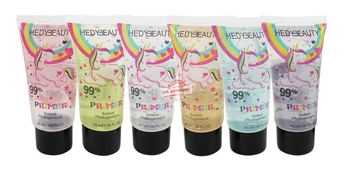 Set 6 Pcs Primer En Gel Unicornio Hidratacion Maquillaje 