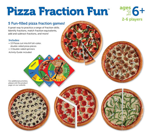 Juego Divertido De Learning Resources Pizza Fraction, 13 Fra