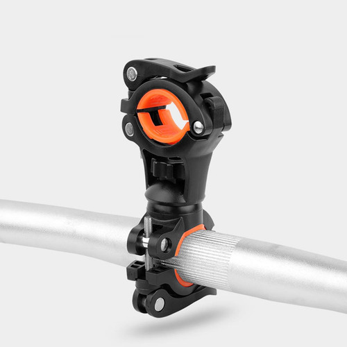 2 Soporte De Luz De Bicicleta De Rotación 360 Azul Negro