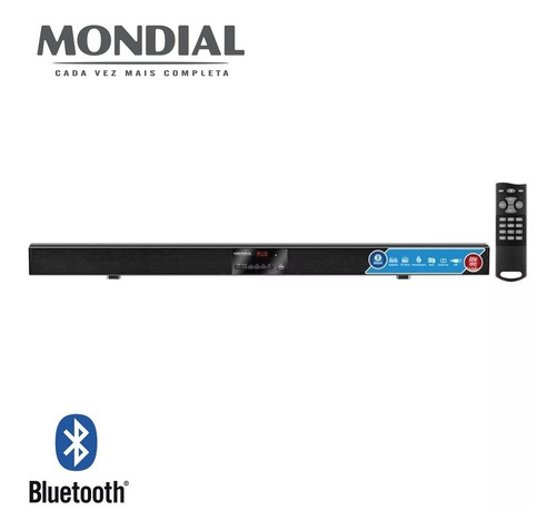 Soundbar Mondial Bluetooth 2.0 Canais 60w Rms Fm+usb/sd Card