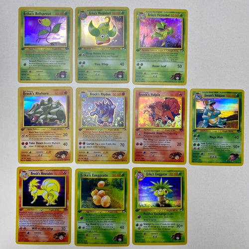 Cartas Pokemon Base Set, Lideres De Gimnasio Y Sus Pokes Rep