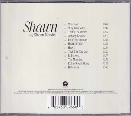 Shawn By Shawn Mendes Disco Cd Importado Edicion Limitada