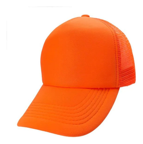 Gorra Visera Trucker Cap Fluo Fluor Cotillon Sublimar Gorro Color Naranja