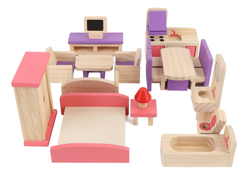 Juego De Muebles De Juguete De Madera, Simulación, Madera Ma